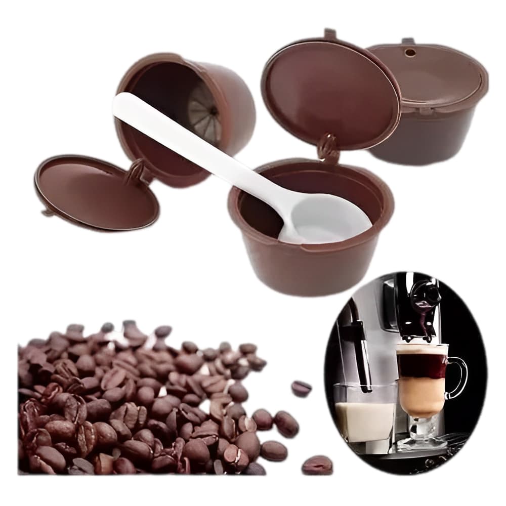 kit 6 Cápsulas Dolce Gusto Reutilizável Com Colher