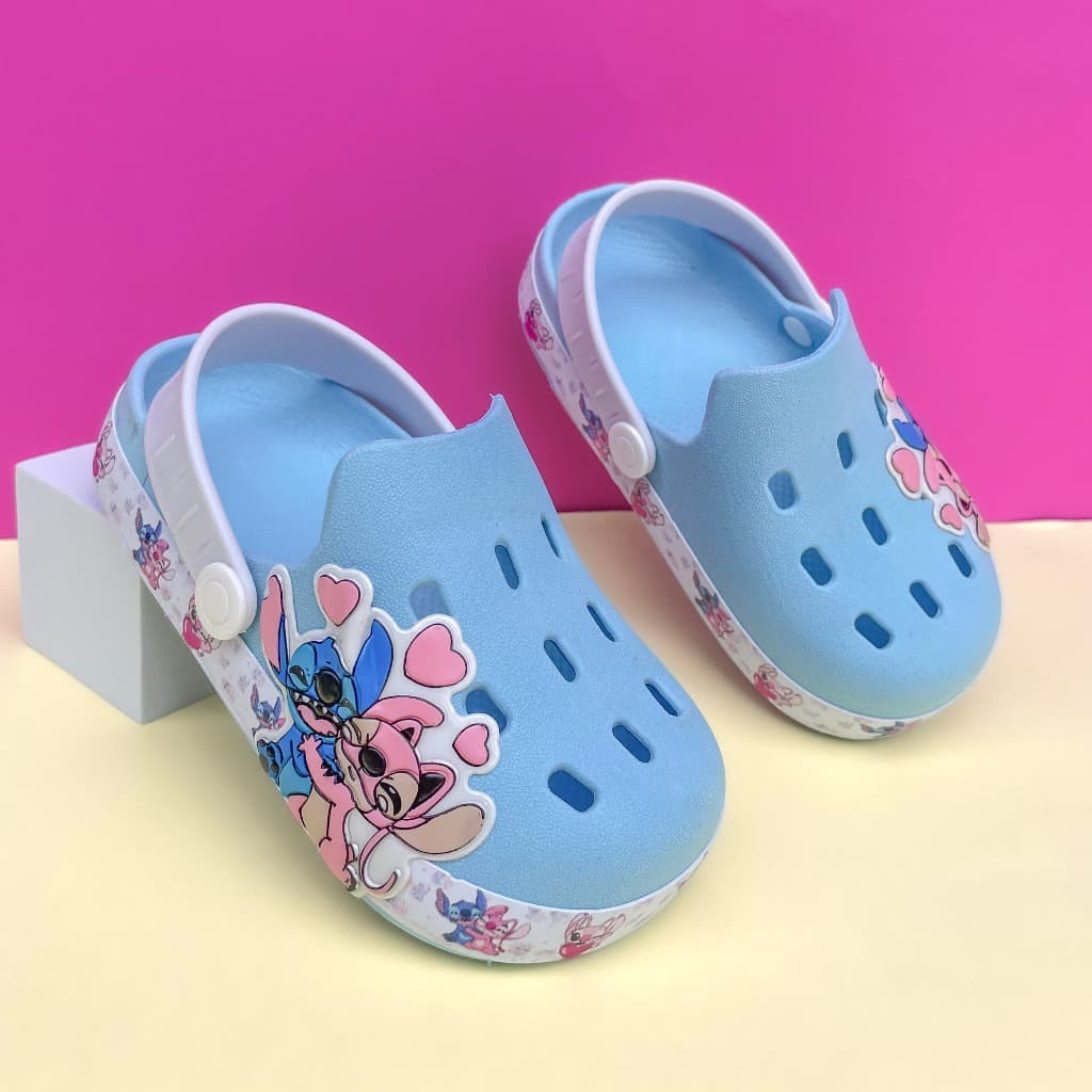 Sandália Babuche Stitch Rosa Pink Baby Infantil Para Meninas Feminina Confortável Leve