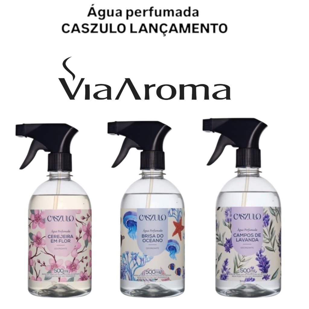 Água Perfumada de 500ml  Via Aroma Spray Para Tecido Roupas e Lençóis ENVIO IMEDIATO