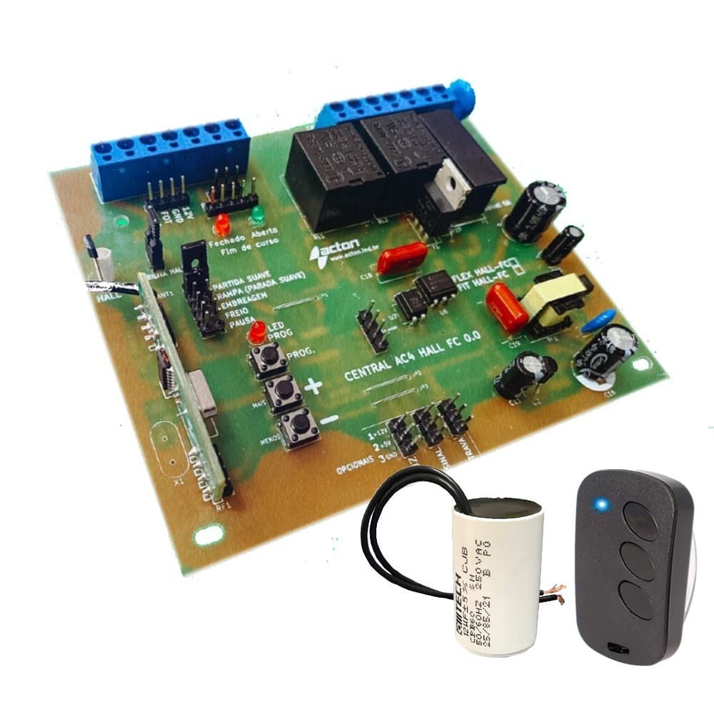 Placa Central Acton Compatível com Motor Rossi Turbo Com Kxh30fs + 1 controle e capacitor