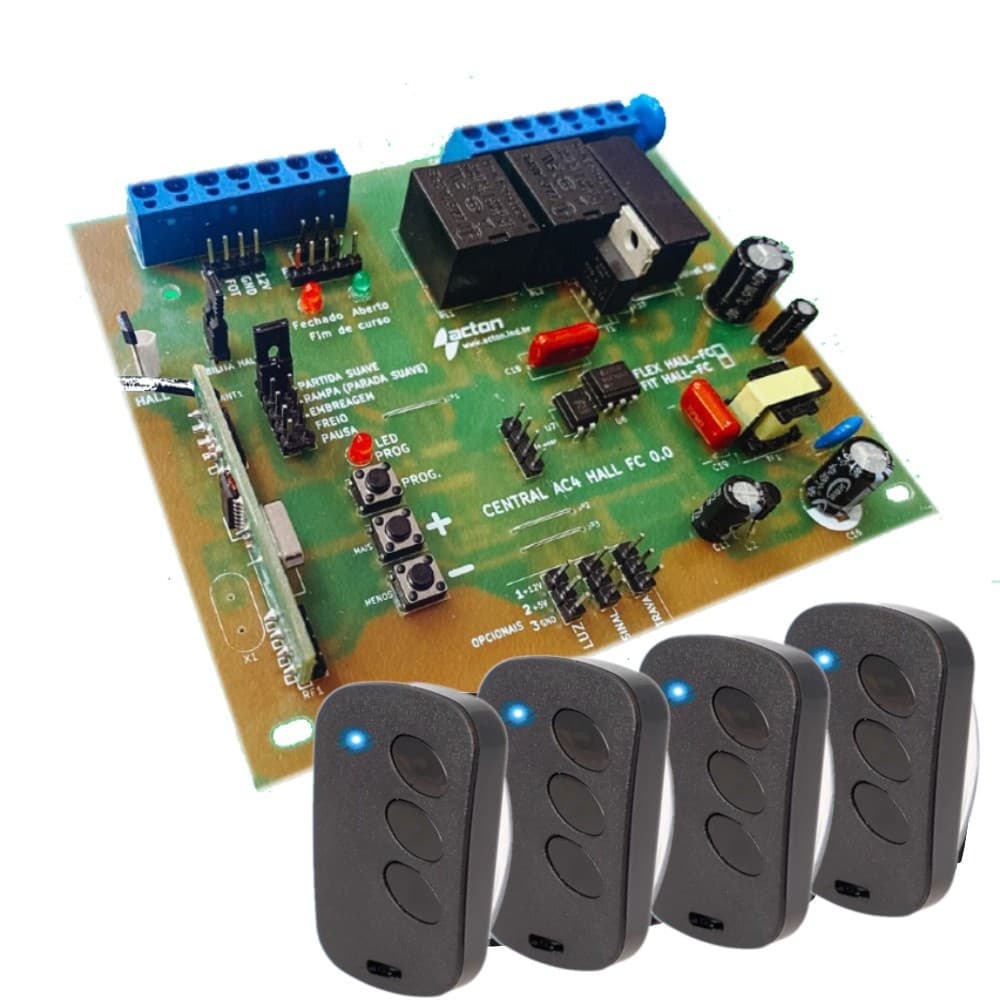 Placa Central Acton Compatível com Motor Rossi Turbo Com Kxh30fs + 4 Controle