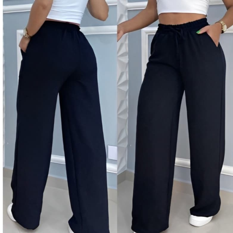Calça Pantalona Feminina Alfaiataria com Bolso