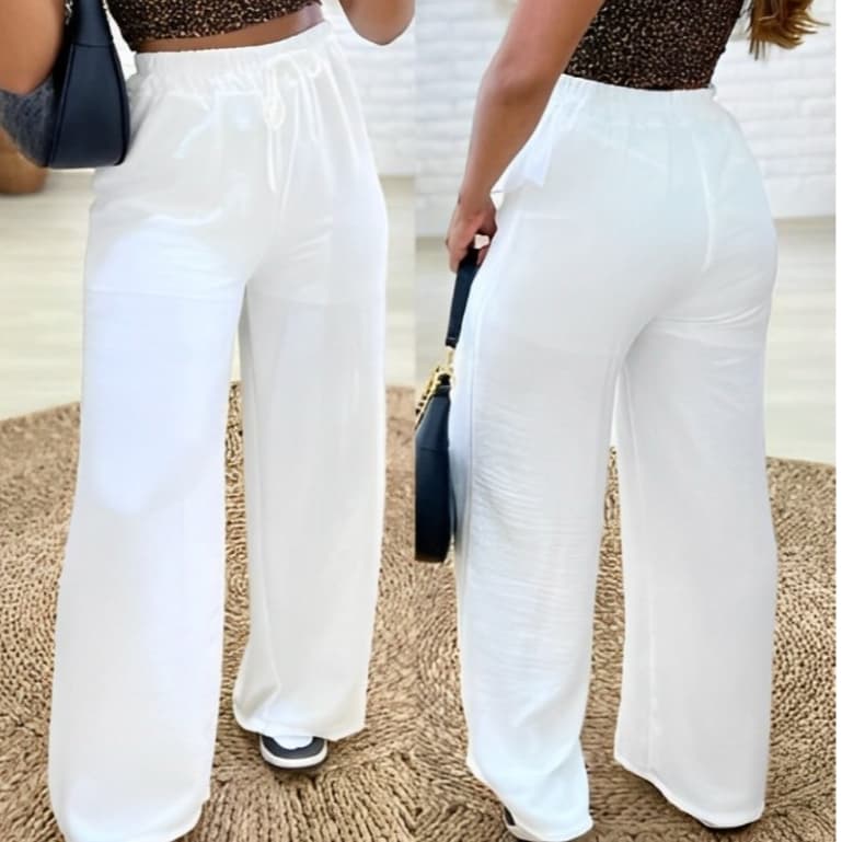 CALÇA PANTALONA TECIDO DUNA COM ELASTICO E BOLSO Queima de Estoque