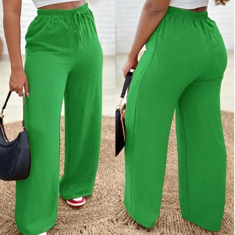 Calça Pantalona Moda Feminina Cintura Alta Duna Alfaiataria
