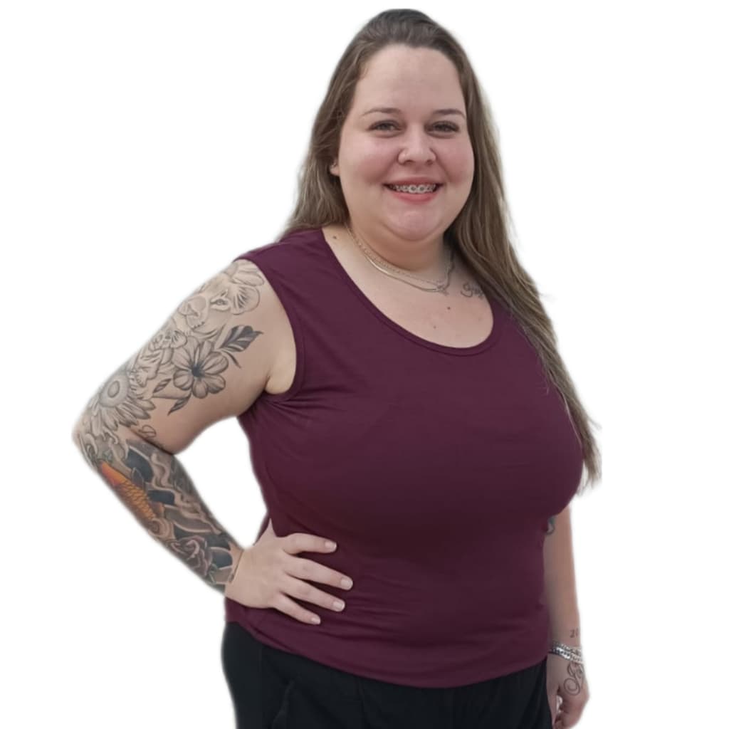 Blusa Regata Feminina Plus Size Básica Lisa Veste 40 ao 64 (M ao G10) em Tecido Viscolycra