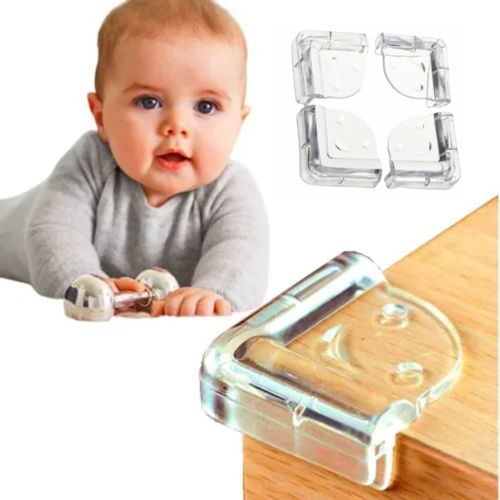 Kit 8 Protetores de Quina e Bordas de Mesa para Bebê Coração 8 Unidades Atóxico Silicone Resistente Segurança Bebê Quina