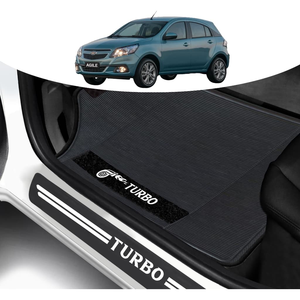KIT TAPETE E SOLEIRA DE PORTA CHEVROLET AGILE CARRO UNIVERSAL PERSONALIZADO