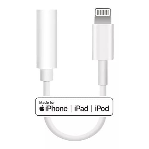 Cabo Adaptador P2 Áudio Fone P/ iPhone 11 12 13 Pro Max Cor Branco