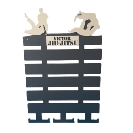 Porta Faixa e Medalha jiu jitsu mdf 6mm preto