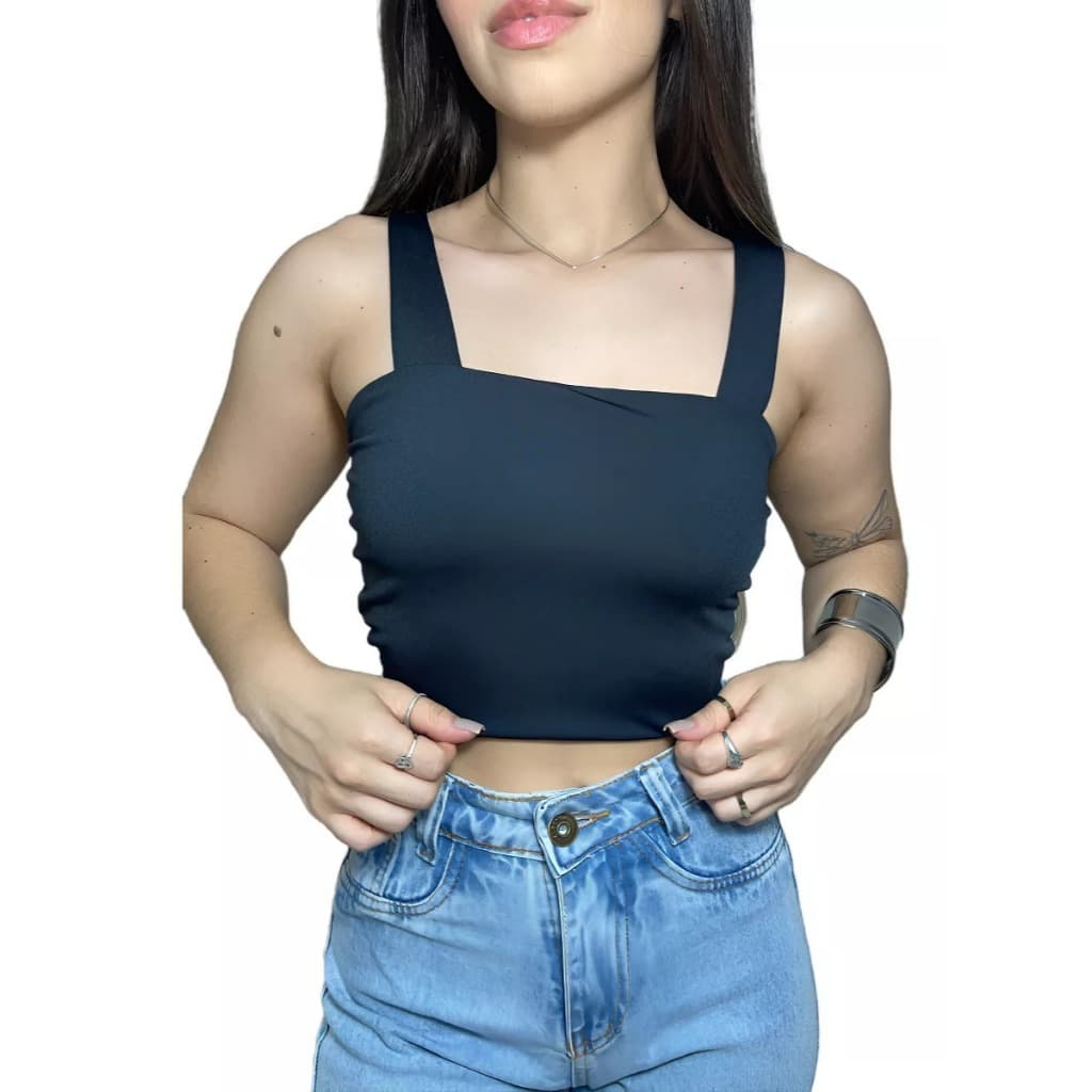 Regata Baby Look Feminina Suplex Costas Aberta