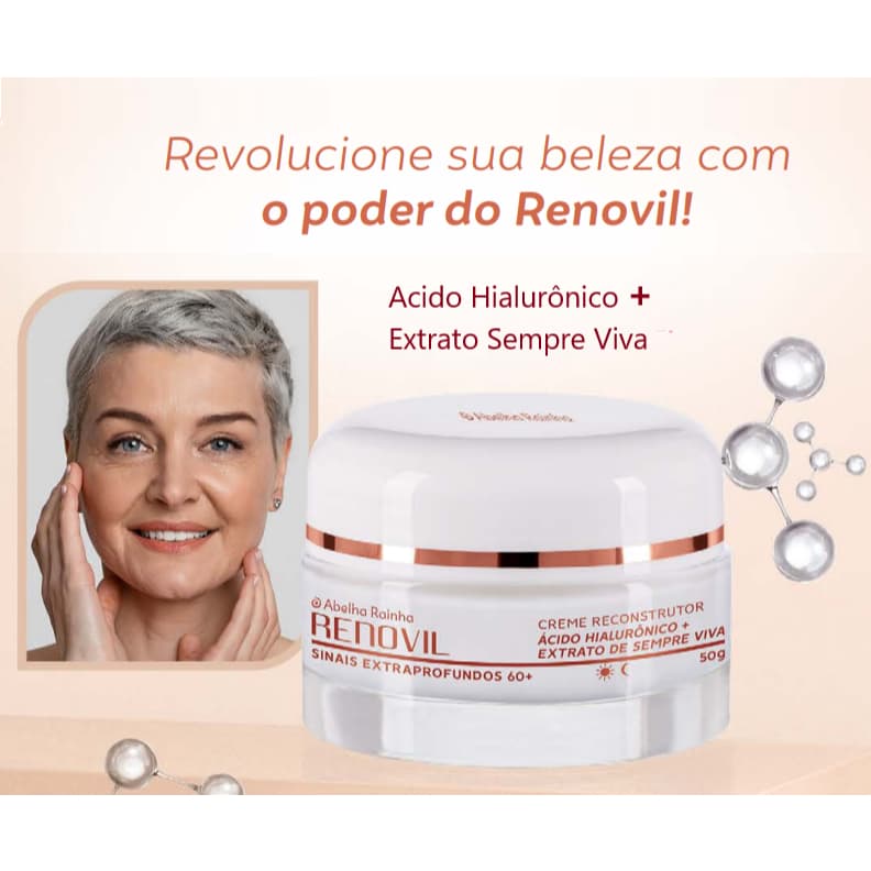 Abelha Rainha Creme Reconstrutor Sinais Extraprofundos 60+ Dia e Noite Renovil - 50g