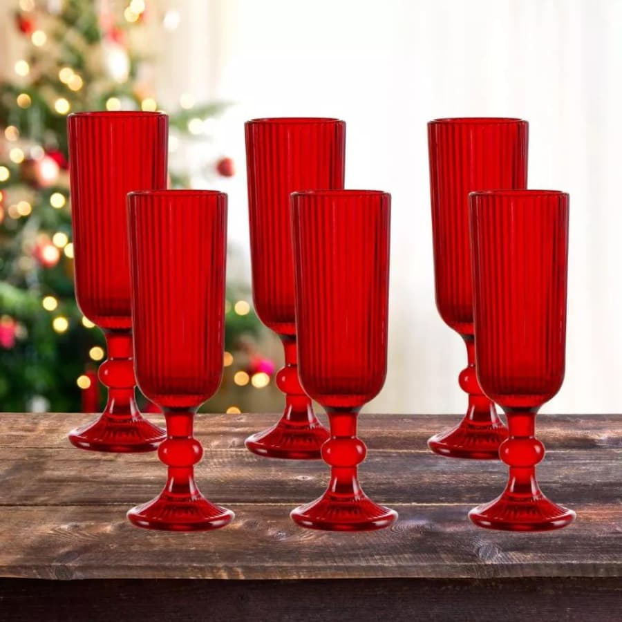 Conjunto de 6 Peças Taças para Espumante Champanhe Versalhes Vidro 160ml