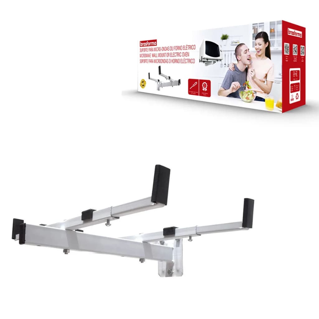Suporte Para Forno Microondas Pedestal Reforçada Em Aço Carbono Resistente Universal De Parede
