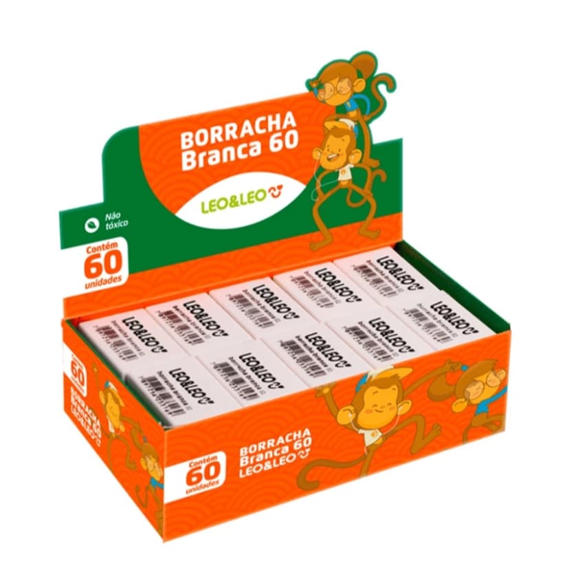 Borracha De Apagar  Escolar N:60 Caixa Com 60 Unidades Leoleo
