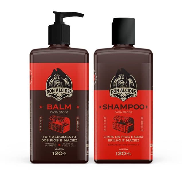 Kit de Barba - Balm e Shampoo para Barba Don Alcides Barba Negra