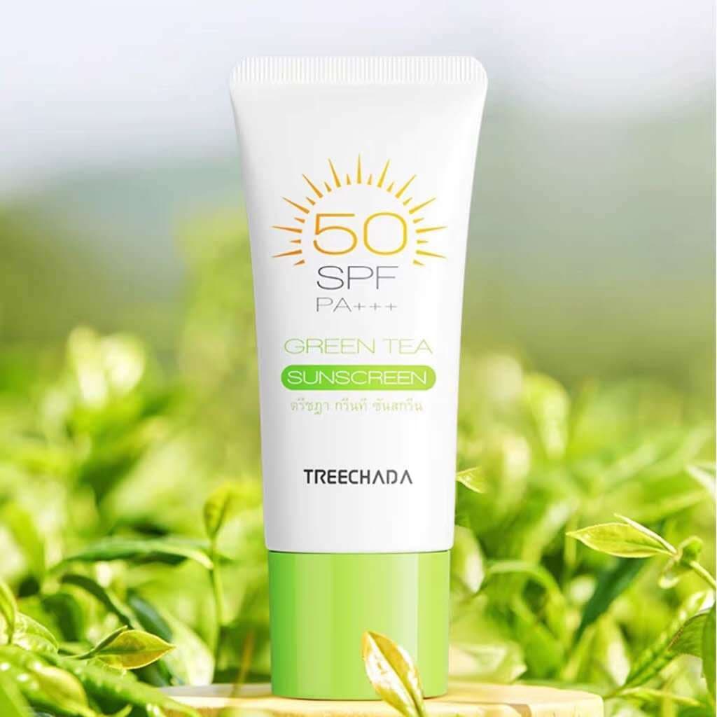 Protetor solar de isolamento de chá verde tailandês FPS50 anti-suor, anti-UV, hidratante e hidratante 50ml