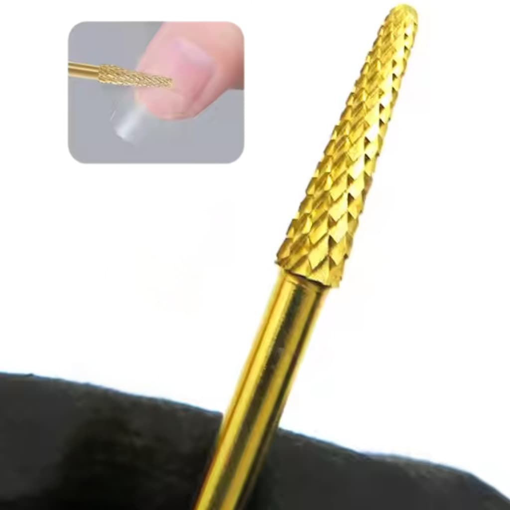 Broca de tungstênio Profissional cônica fina para alongamento de unhas de gel Cuticula Desgaste da Unha Natural Nail