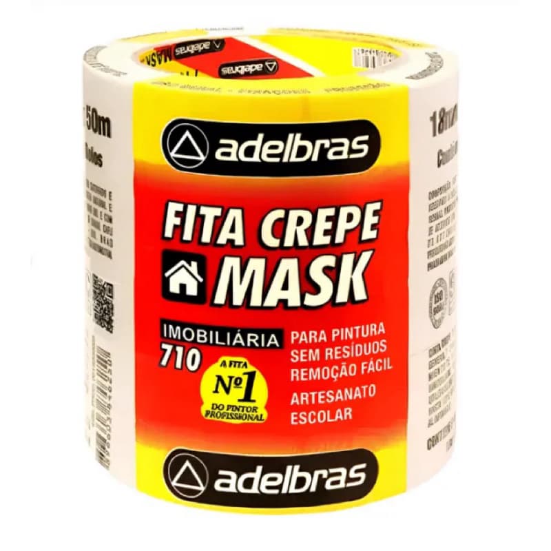 Fita Crepe Adelbras C/2 Unidades Alta Aderência para Uso Profissional