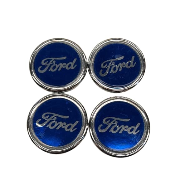 Calota Central Tampa Roda Ford 49 Mm Azul Logo Resinado.