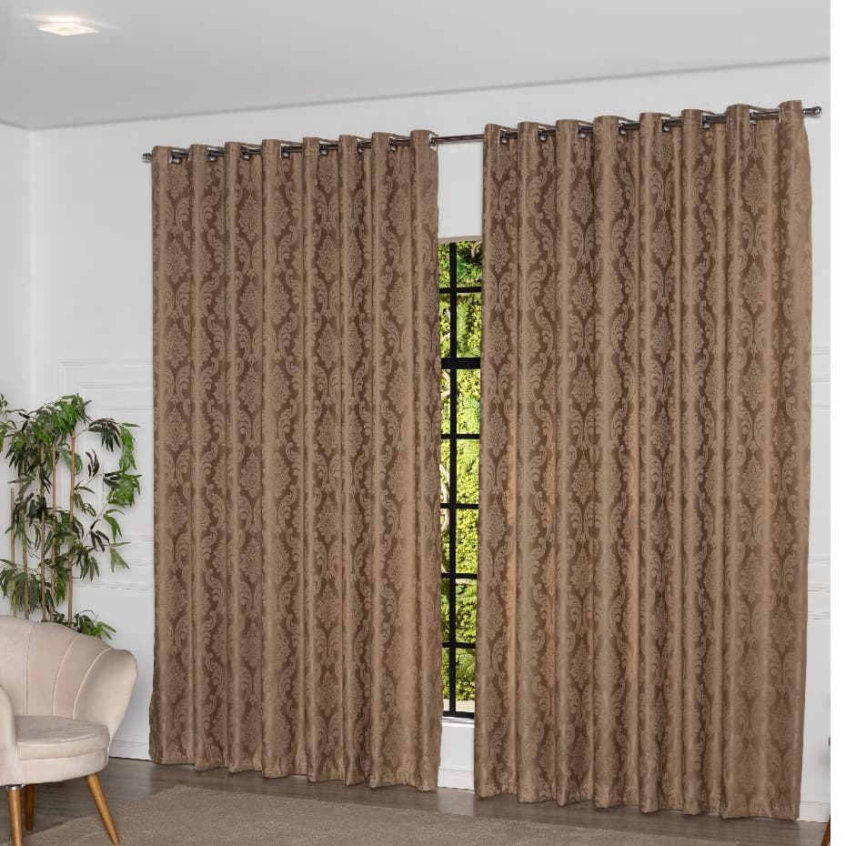 Cortina Jacquard Sala e Quarto 8.00m x 2.70m alt. Ambiente Escuro Moderna Elegante Sofisticada