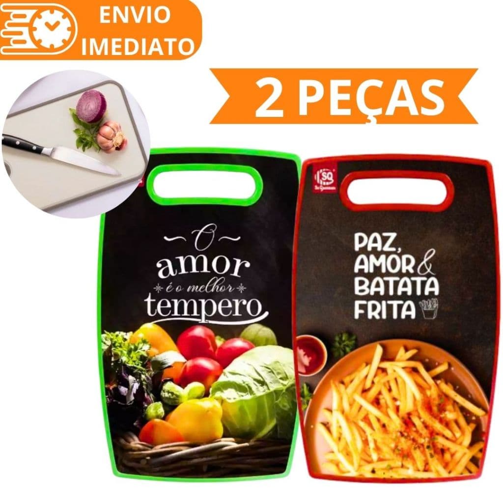 KIT 2 Tábua Para Corte GRANDE 36cm de Carne Legume Fruta Verdura de Plástico Para Casa Cozinha Restaurante Buffet