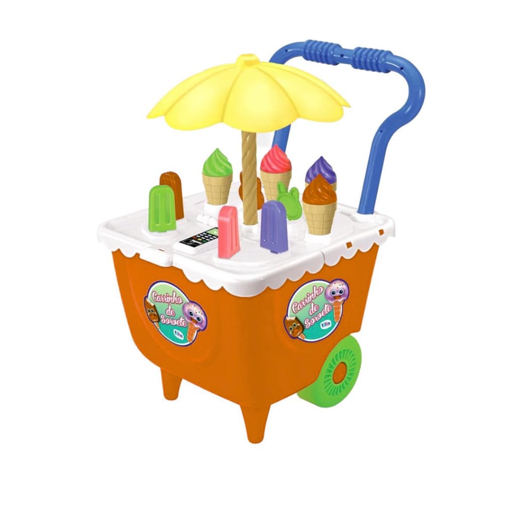Carrinho de Sorvete Infantil Laranja Tilin