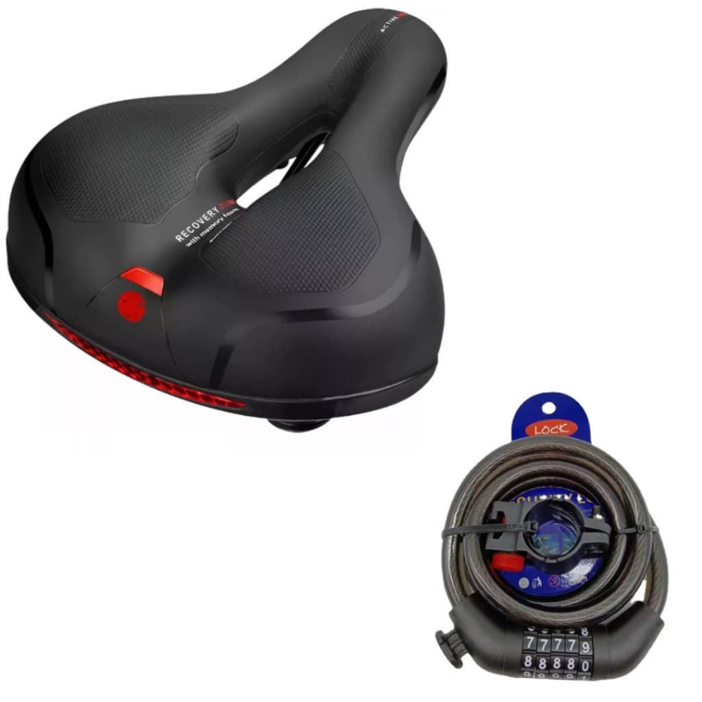 Banco Selim Bicicleta 2 Molas Gel Fita Refletiva GTA+ Cadeado Segredo Resistente