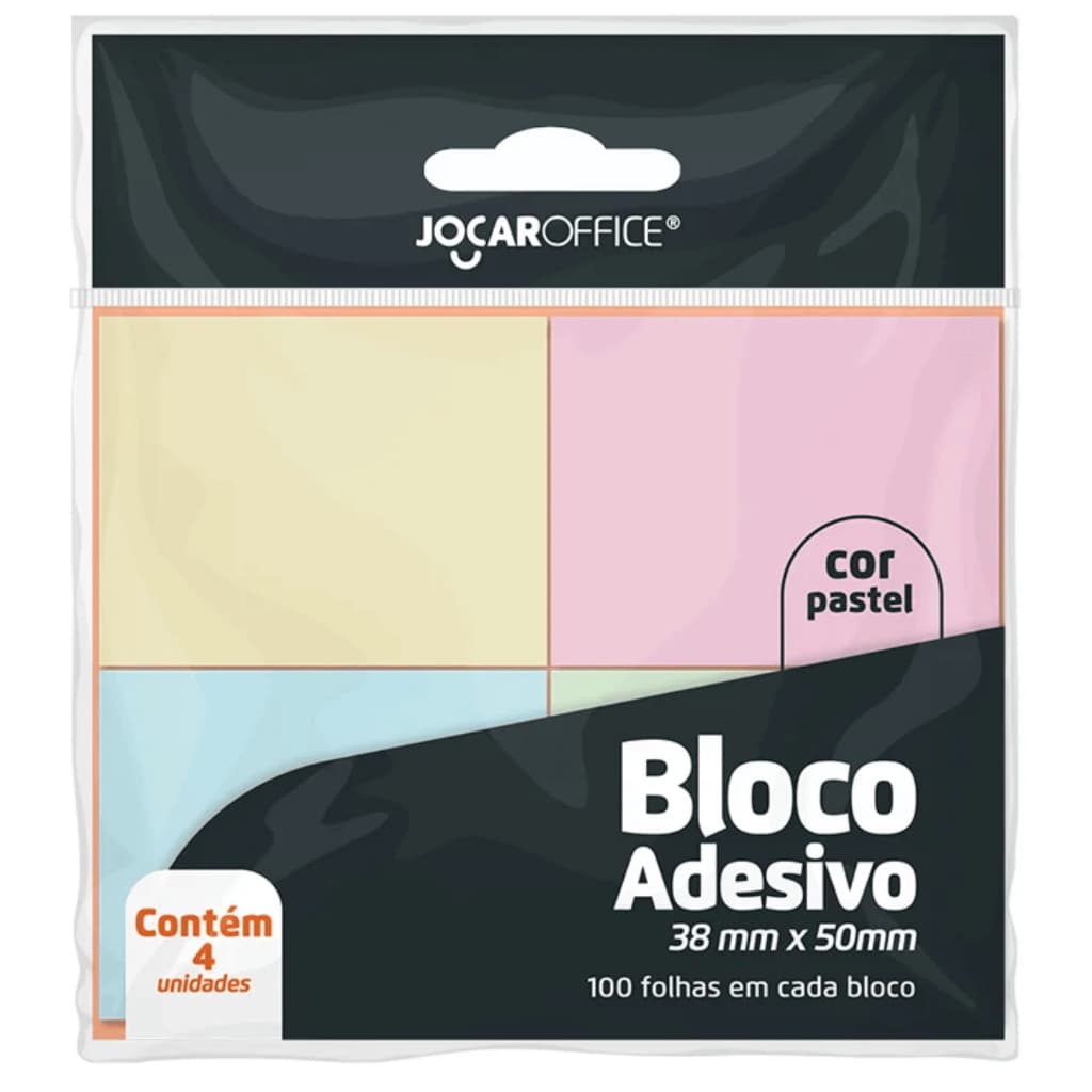 Bloco De Notas Tons Pastéis 38x50mm Bloco Adesivo Anotações Colorido Post It 400 Folhas Tom Pastel