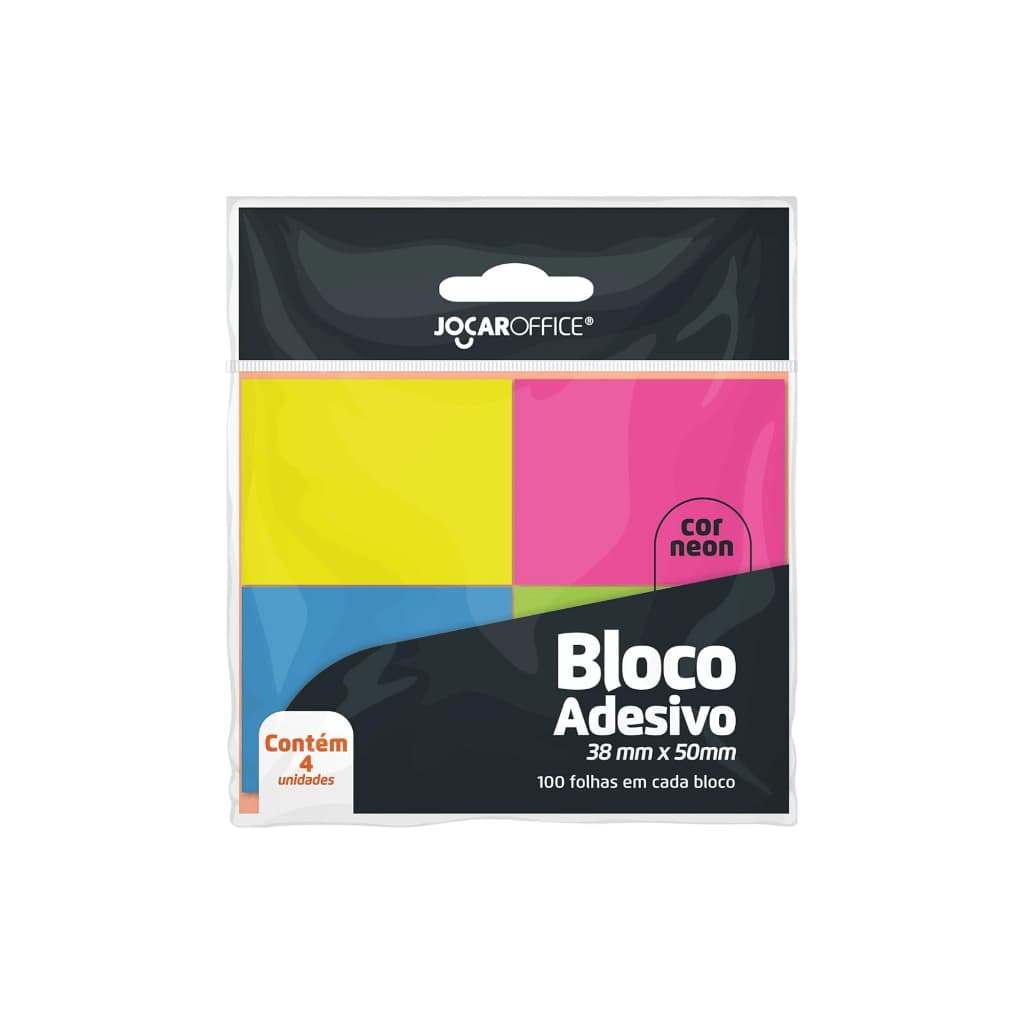 Bloco De Notas Neon 38x50mm Bloco Adesivo Anotações Colorido Post It 400 Folhas