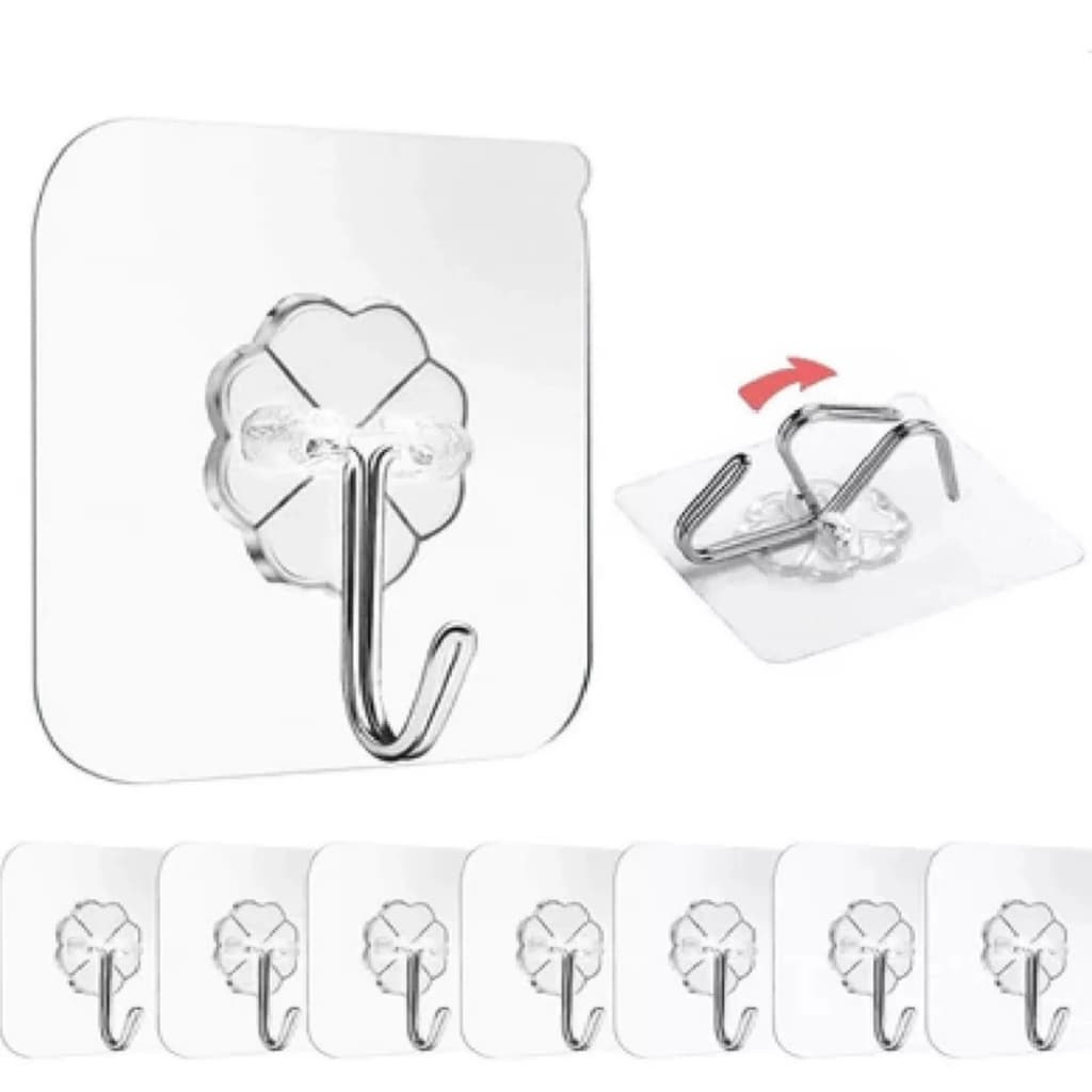 Ganchos de Parede Adesivo Plástico Utensílios Cabide Toalha Suporta Até 2kg
