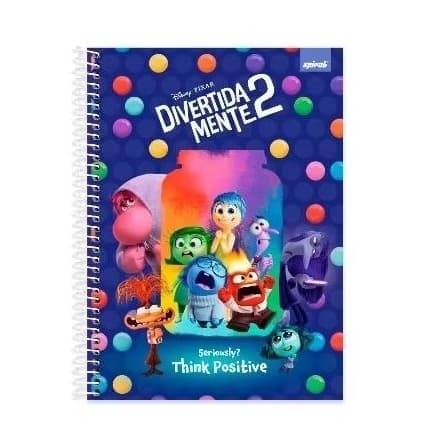 Caderno Universitário Capa Dura, 1 x 1, 80 Folhas, Divertidamente, 1 UN