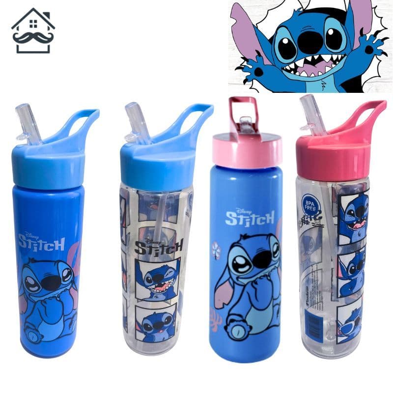 Garrafa Squeeze Stitch com canudo