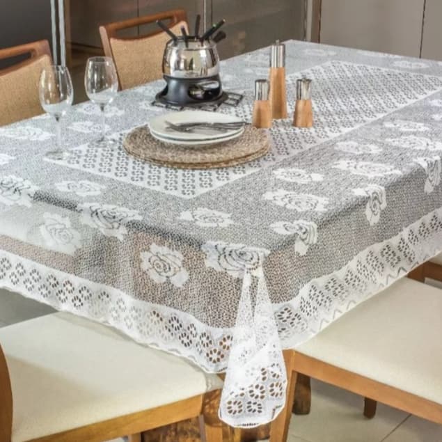 Toalha De Mesa Renda 4 Lugares quadrado 1,60x1,60m