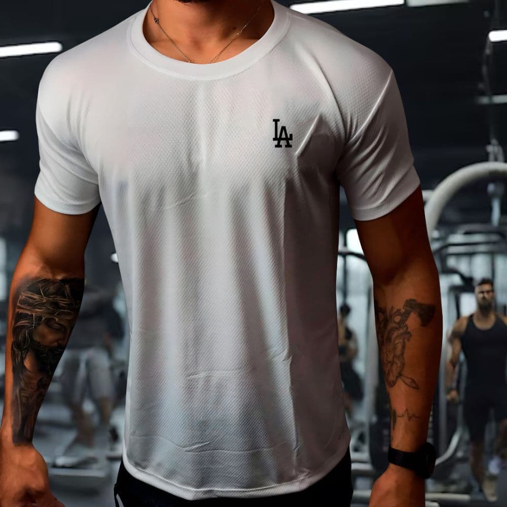 Camisa Dry Fit  Masculina -  L.-A -  Academia Corrida CrossFit Treinos Intensos