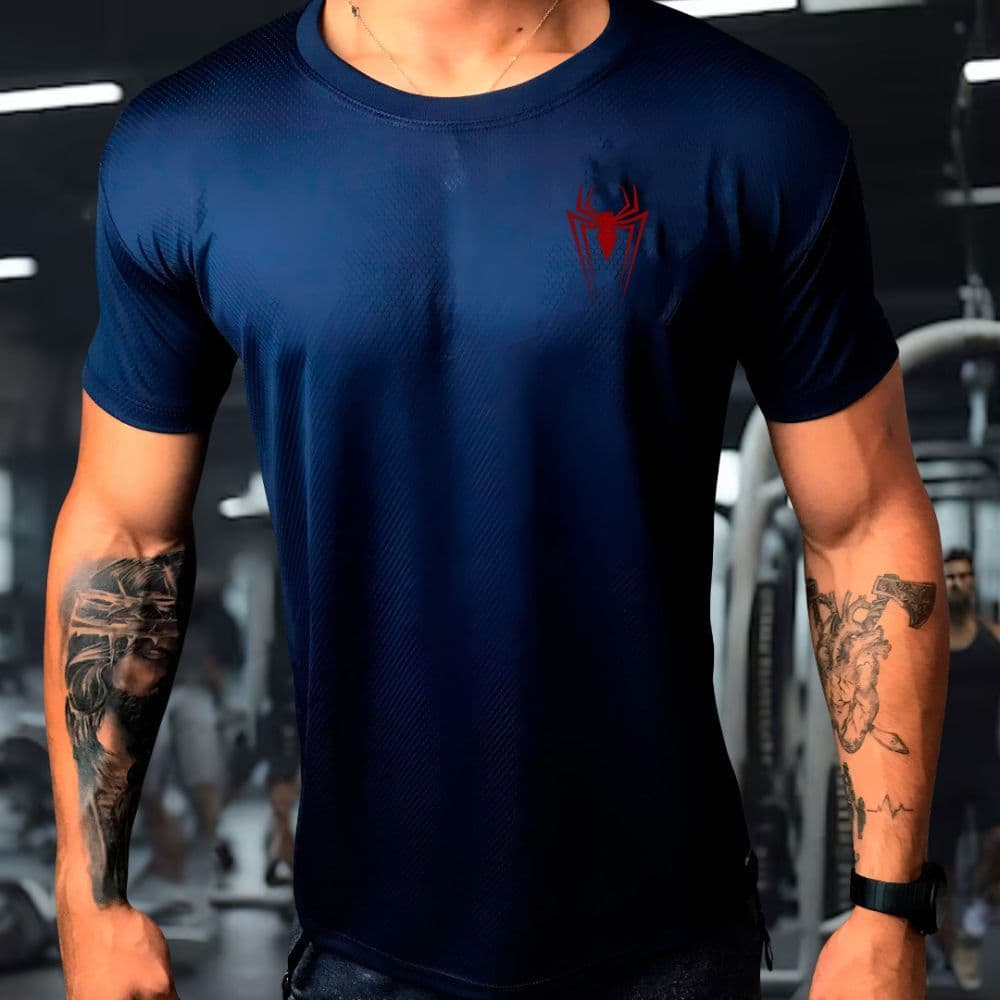 Camisa Dry Fit  Masculina - Aranha -  Academia Corrida CrossFit Treinos Intensos