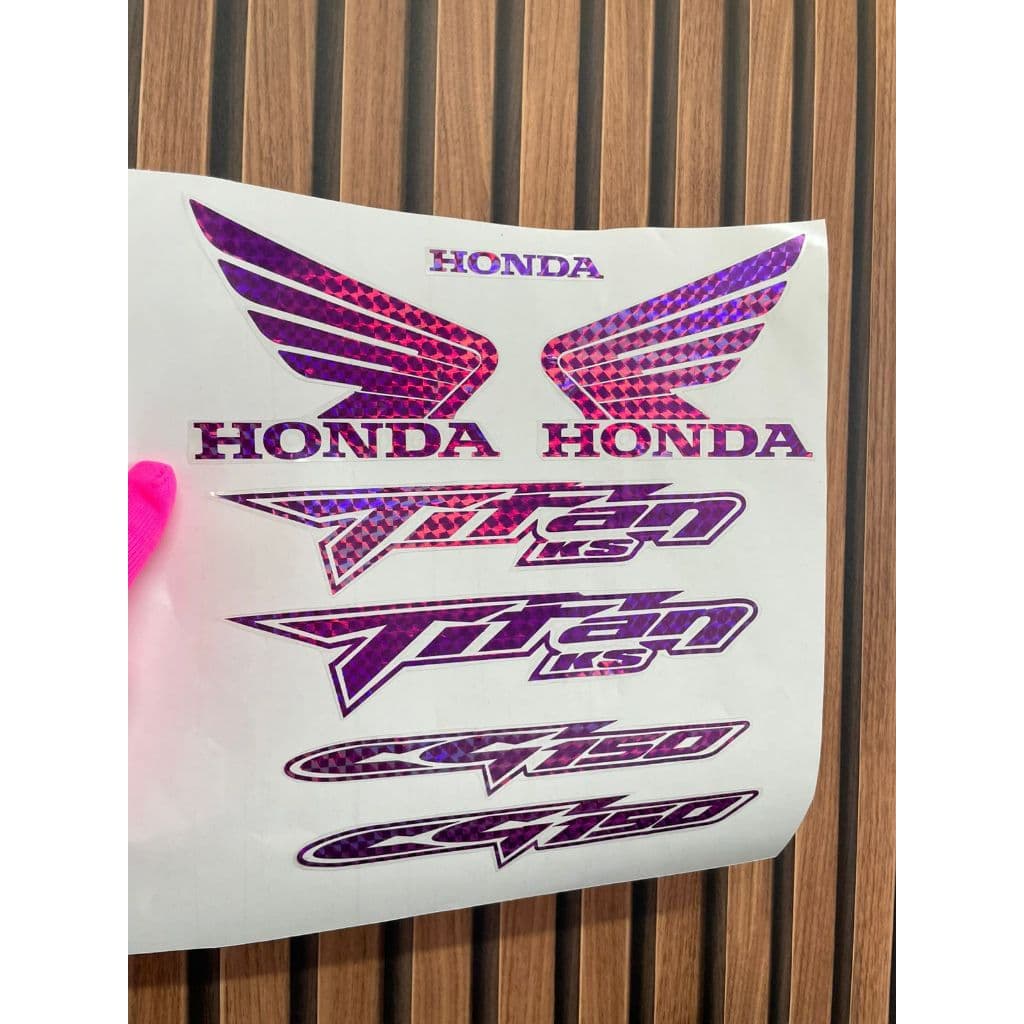Adesivo Holográfico roxo Cg Titan 150 Ks es esd