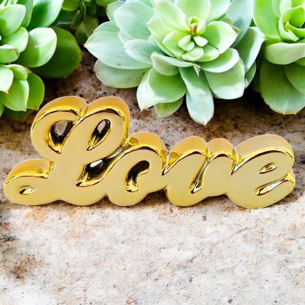 Decoração Elegante Enfeite decorativo para sala Luxo  Palavra Letreiro Frase  Love Sofisticado Dourado Prata Rose