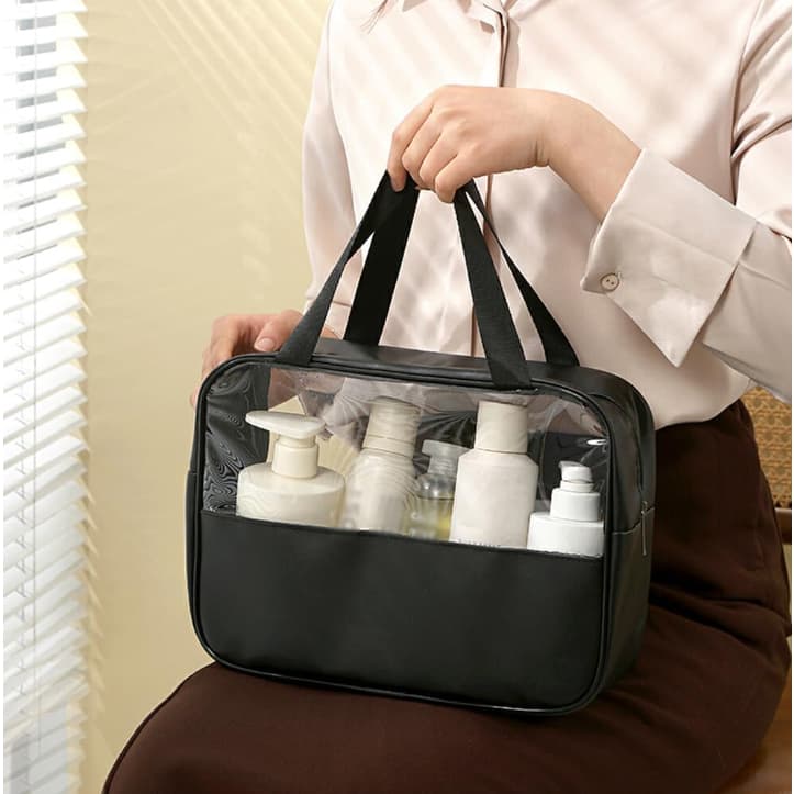 Necessaire Transparente Organizador Viagem Bolsa Média Waterproof Wash Bag