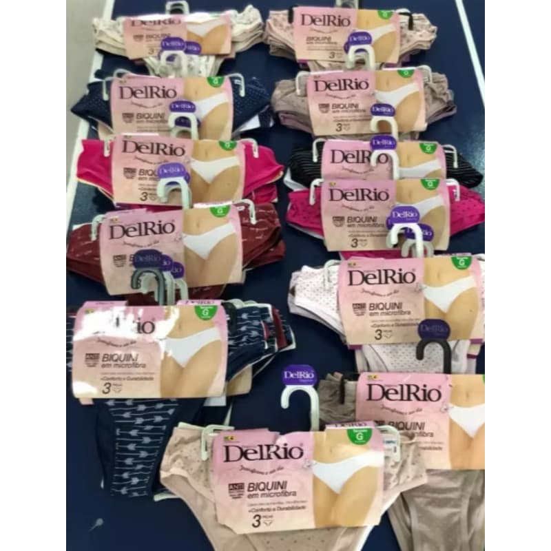 KIT C/6 CALCINHAS DELRIO BIQUINI/TANGA EM ALGODÃO.