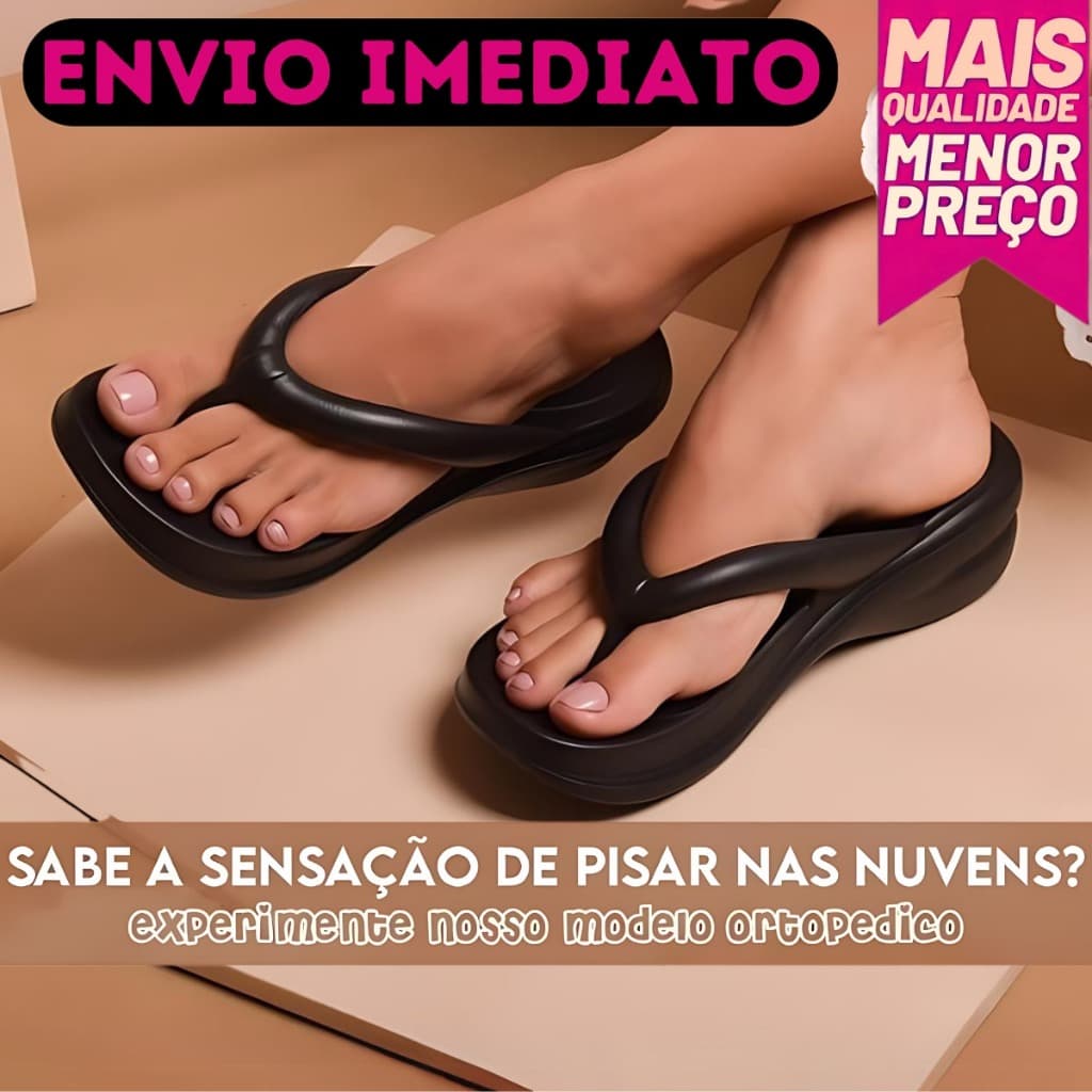 Chinelo Feminino Confortável e Ortopédico – Alívio para Esporão e Dores nos Pés