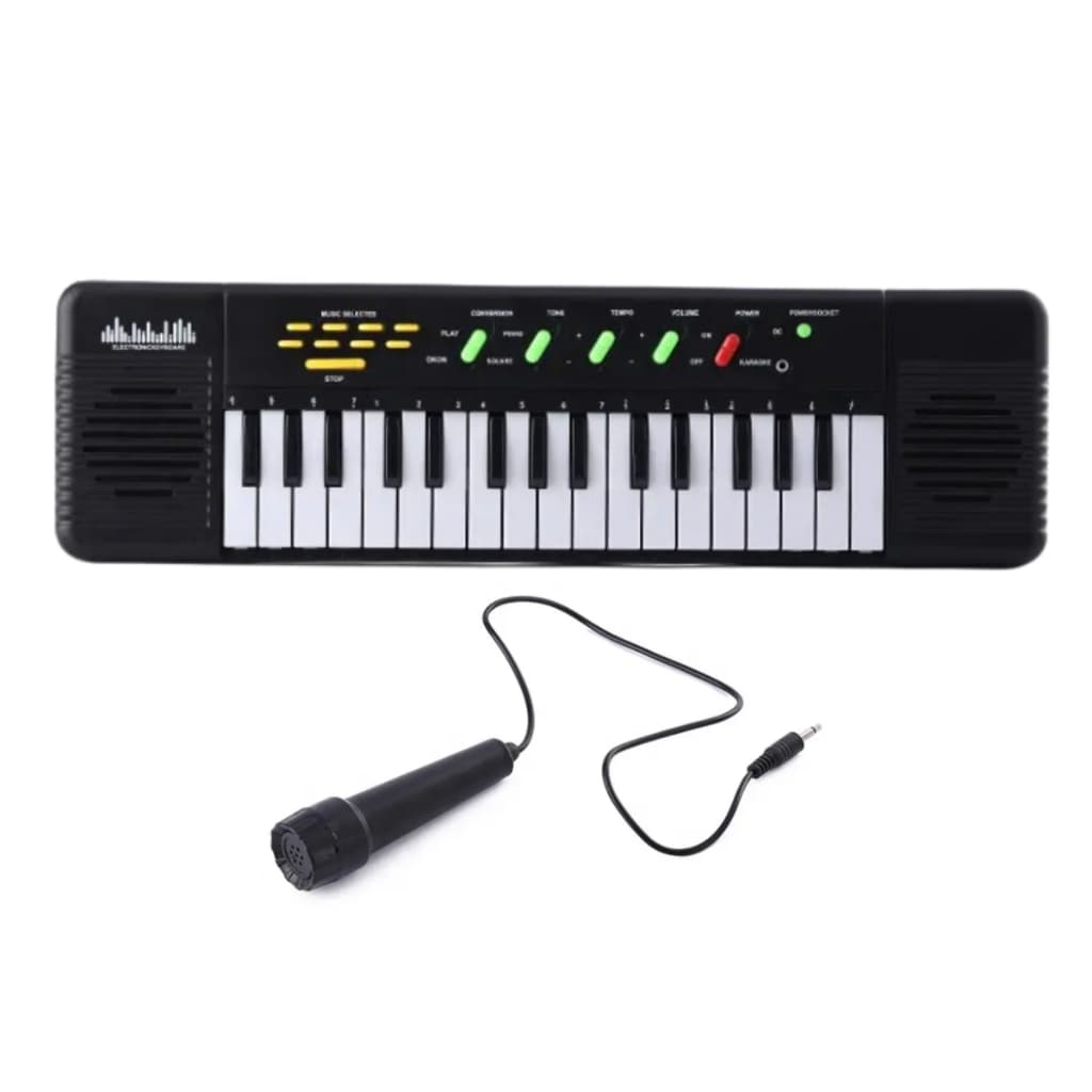 Brinquedo Teclado Infantil Karaokê Microfone Divertido