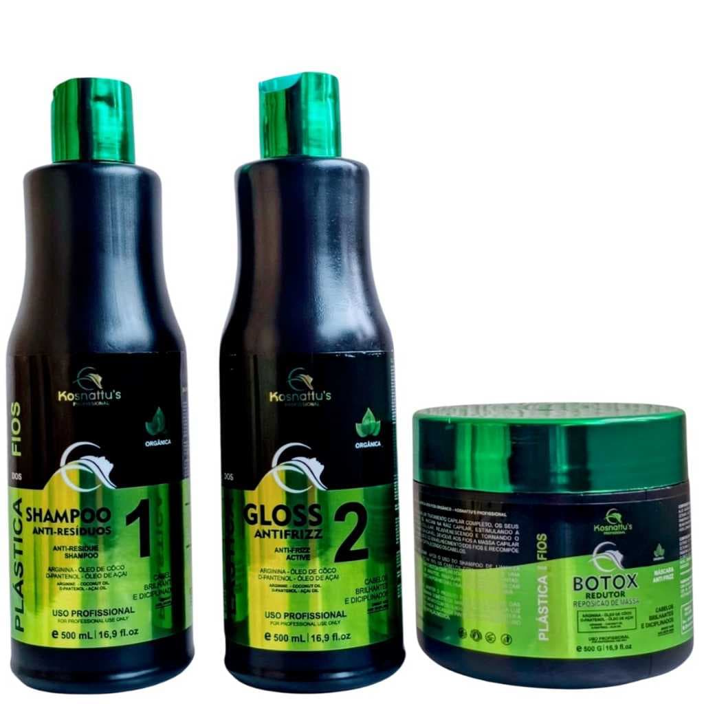 Kit Plástica de Fios Selagem + Redutor Capilar  Orgânico Kosnattus