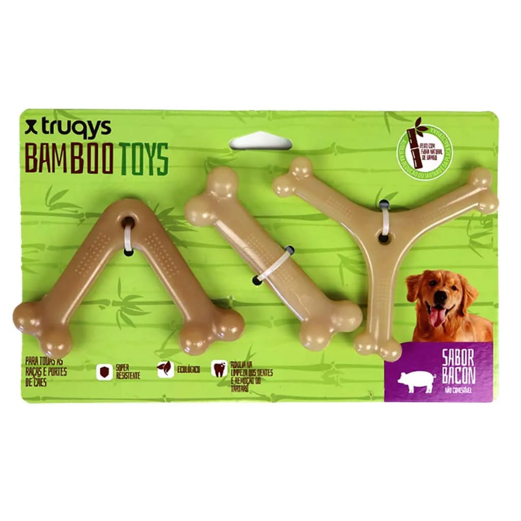 Brinquedo para Pet Truqys Bamboo Toys 3 Unidades
