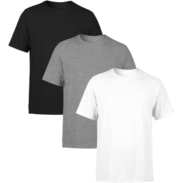 Camisa Básica Masculina Algodão Camiseta Confortável Leve Transpirável Blusa Lisa Casual