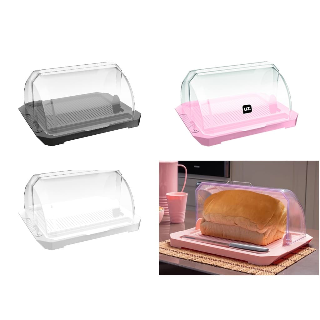 Porta Pão Em 2 Modelos - Porta Pão Francês Tampa Transparente, Porta Bolo, Doces, Salgados UZ