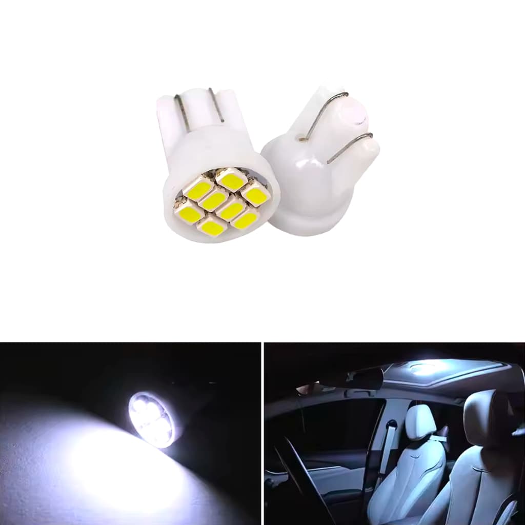 Kit 2 ou 5 Lampadas T10 8 Leds Pingo Luz Led 12v Carro Moto
