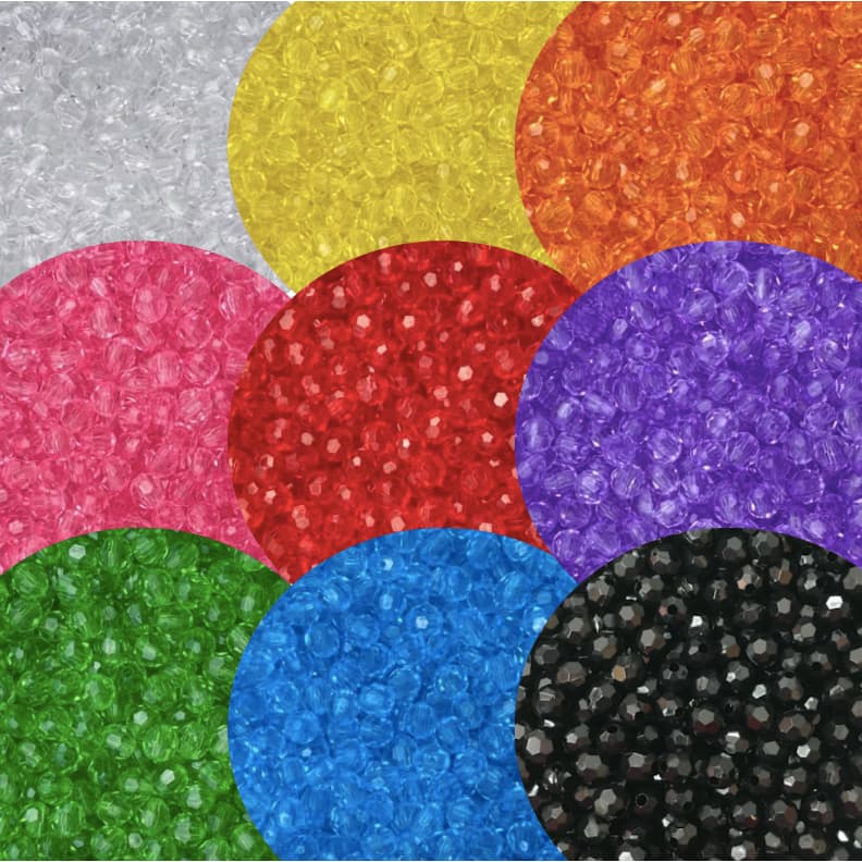 Até 500 Bolinhas Sextavada Bola 06mm Acrílico Pulseira Chinelo Terço Miçanga 6mm