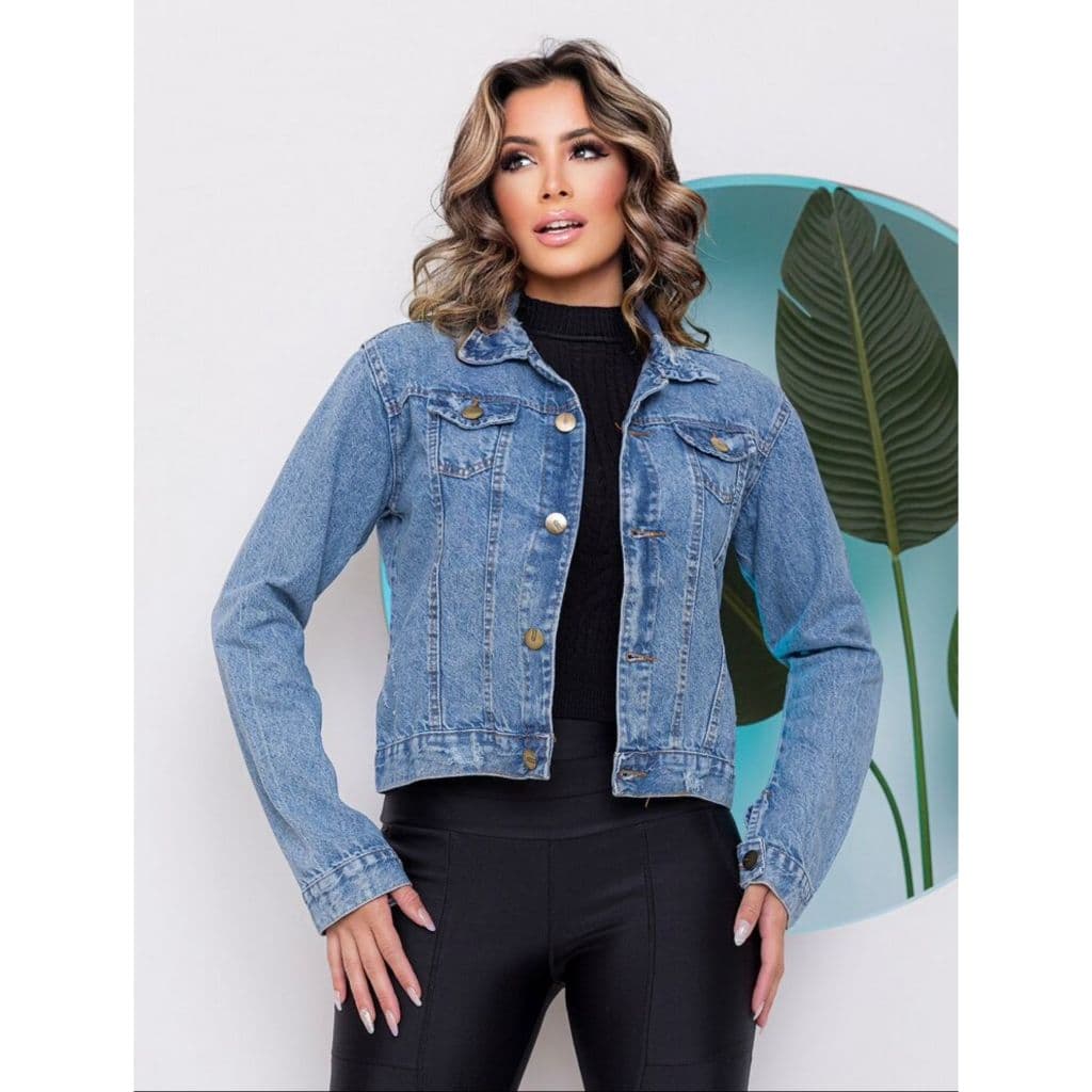 Jaqueta jeans moda feminina/boa qualidade