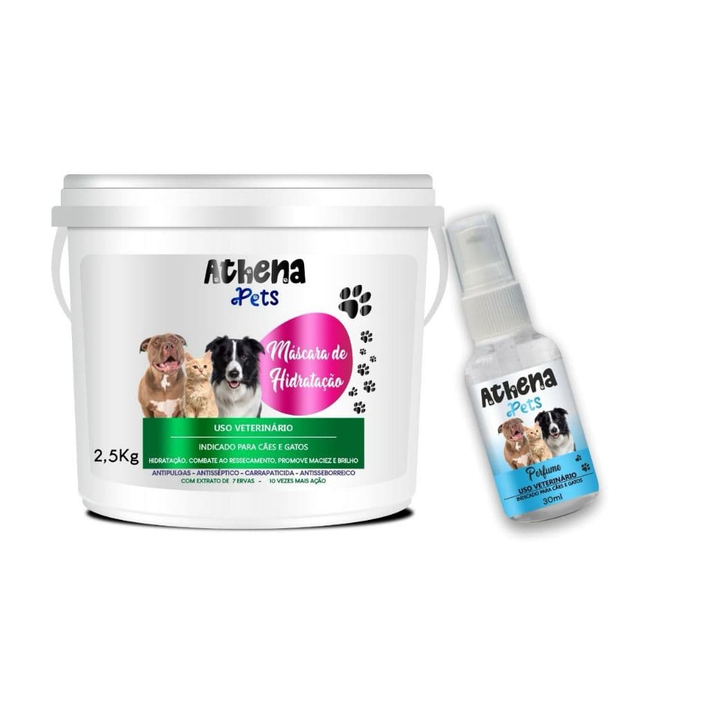 Mascara Pet P Cachorros Gatos Hidratante 2.5 Kg Extrato7 Ervas+Colonia 30 ml (Presente). Linha Pet Shop