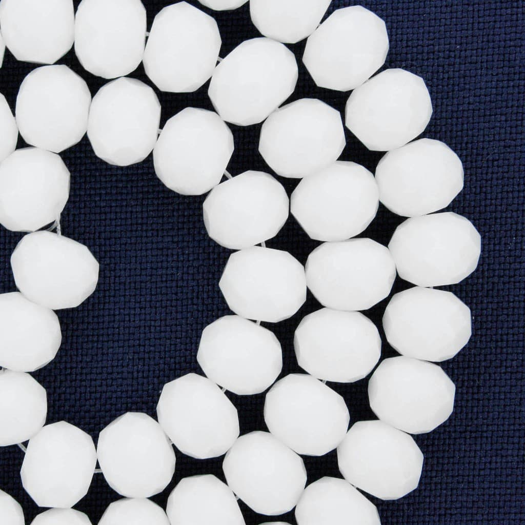 Contas de Cristal 8mm Branco para Pulseira Guias Umbanda Candomblé